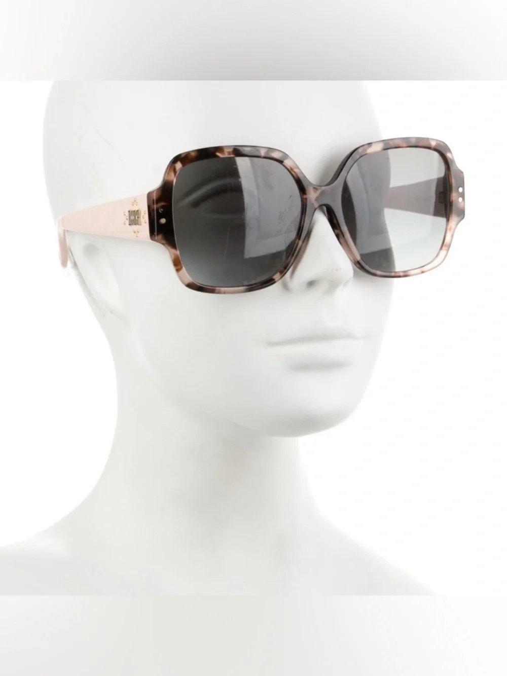 Lady Dior Studs Square Sunglasses In Havana/light Pink - Picture 6 of 9